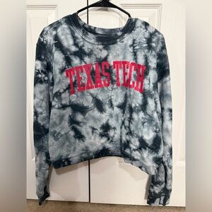 Pressbox Texas Tech Tie-Dye Corduroy Crop Top